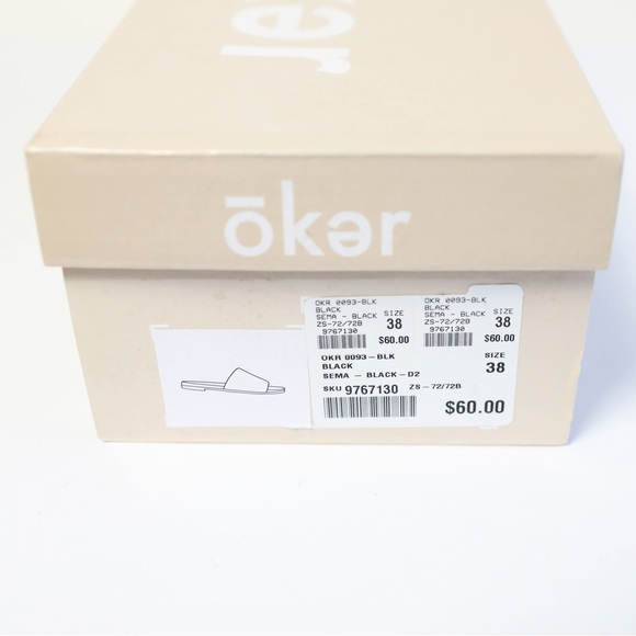 NWB Oker Sema sandals black beach resort summer womens 38 comfy soft flex shoes - Picture 3 of 9